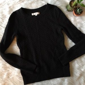 Loft Black Shimmer Knit Sweater